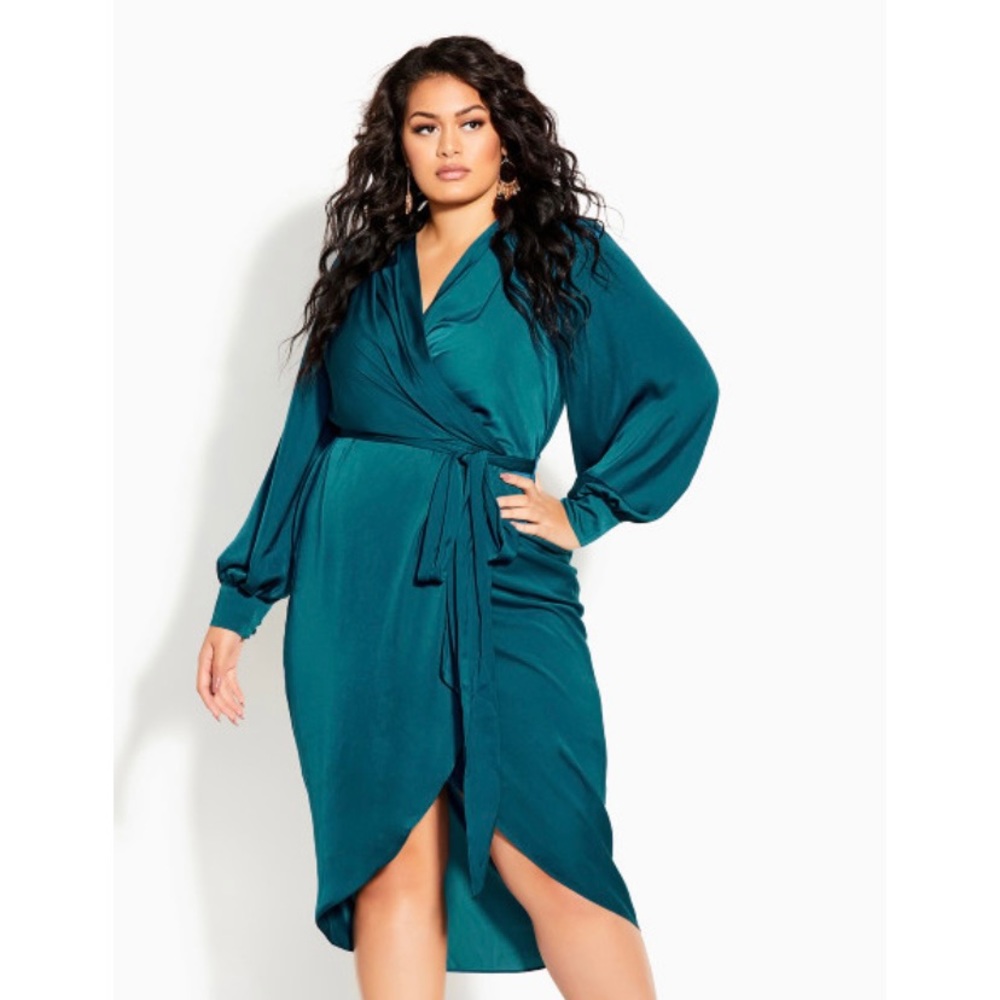 City chic midi dress in Teal